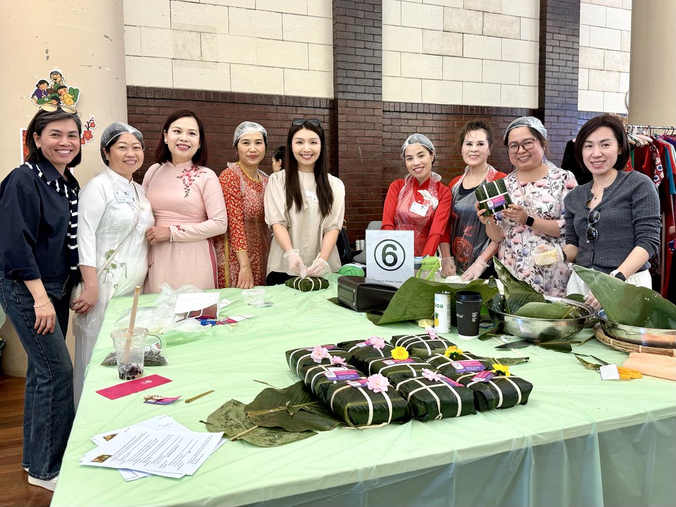 Chung Cake Making Event - Traditional banh chung wrapping in action