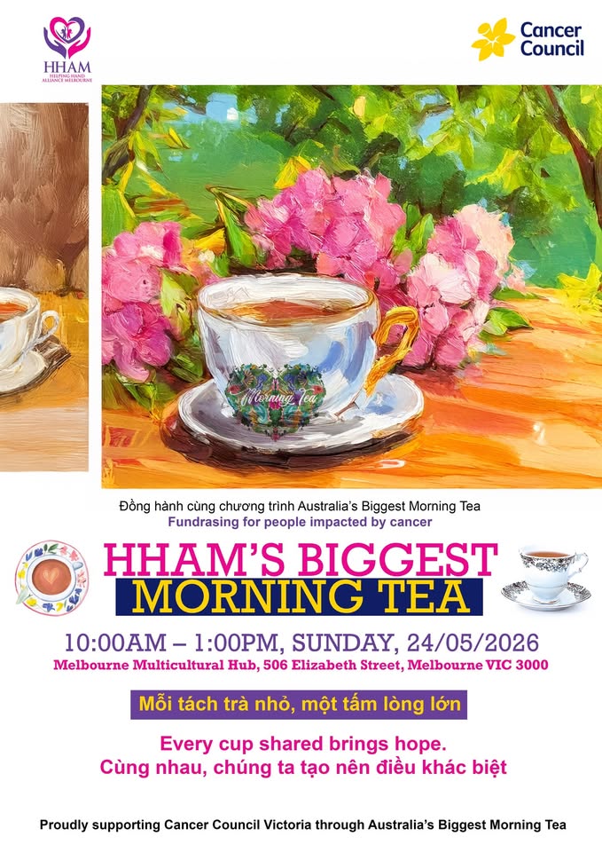 HHAM's Biggest Morning Tea 2026 — fundraising for Cancer Council Victoria